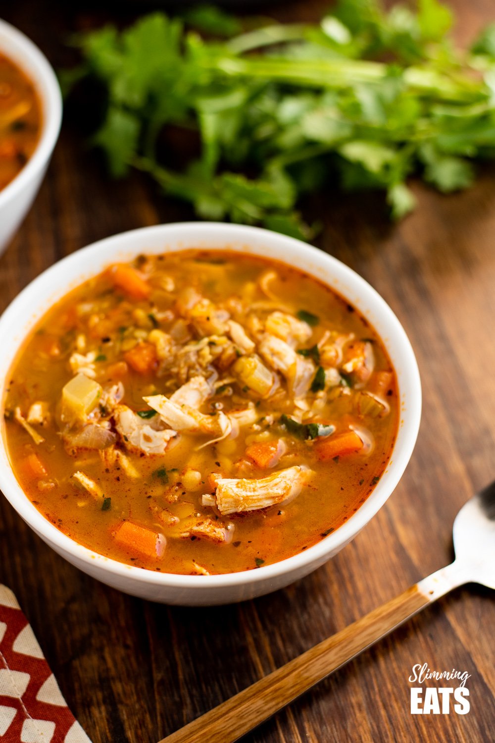 picture of chicken and lentil soup you can enjoy for lunch on Slimming World