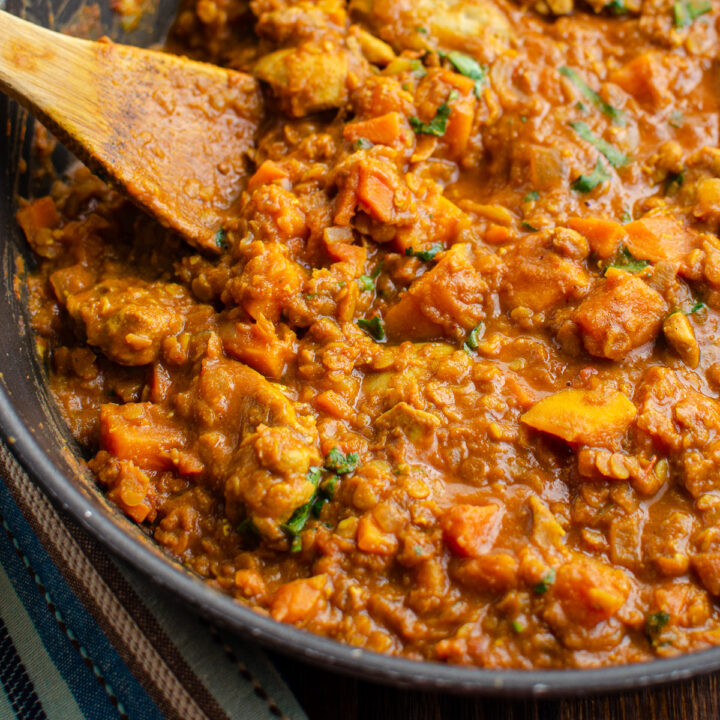 Chicken, Sweet Potato and Lentil Curry (Stove Top and Pressure Cooker)