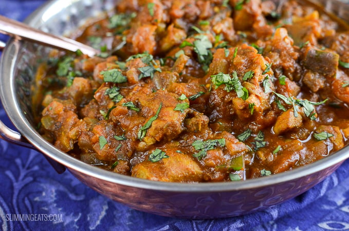 Slimming Eats Chicken and Eggplant Curry - gluten free, dairy free, paleo, Slimming and Weight Watchers friendly