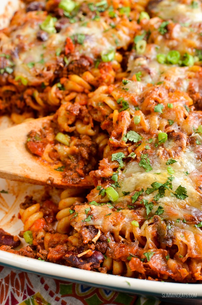 Slimming Eats Mexican Pasta Bake - gluten free, vegetarian, Slimming Eats and Weight Watcher friendly