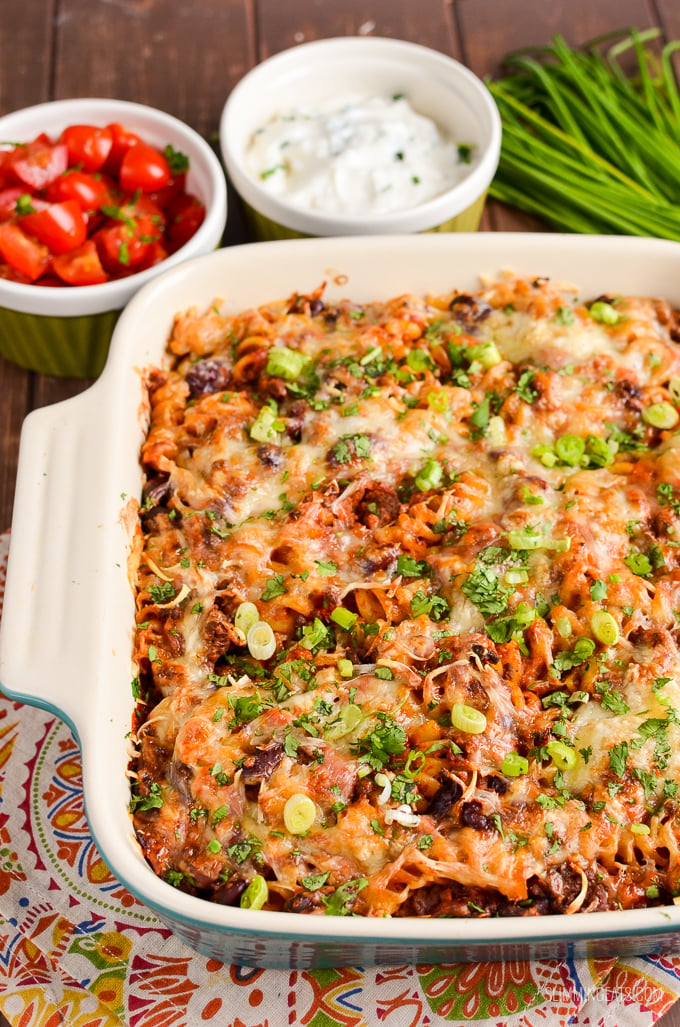 Slimming Eats Mexican Pasta Bake - gluten free, vegetarian, Slimming Eats and Weight Watcher friendly