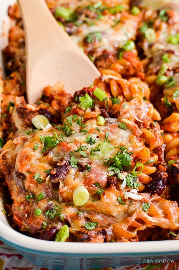 Slimming Eats Mexican Pasta Bake - gluten free, vegetarian, Slimming Eats and Weight Watcher friendly