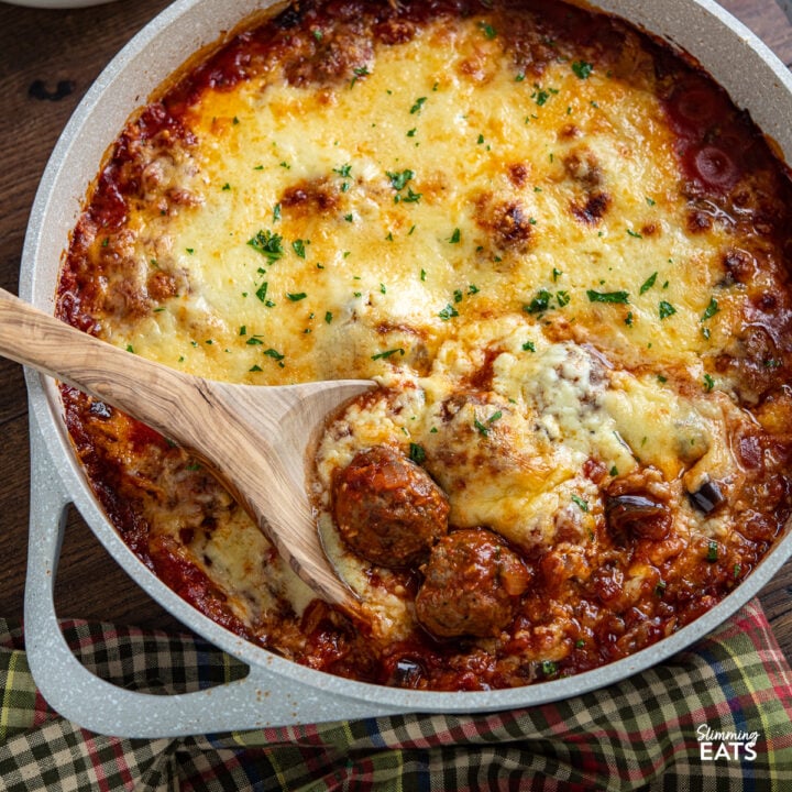 Greek Moussaka Meatballs Bake