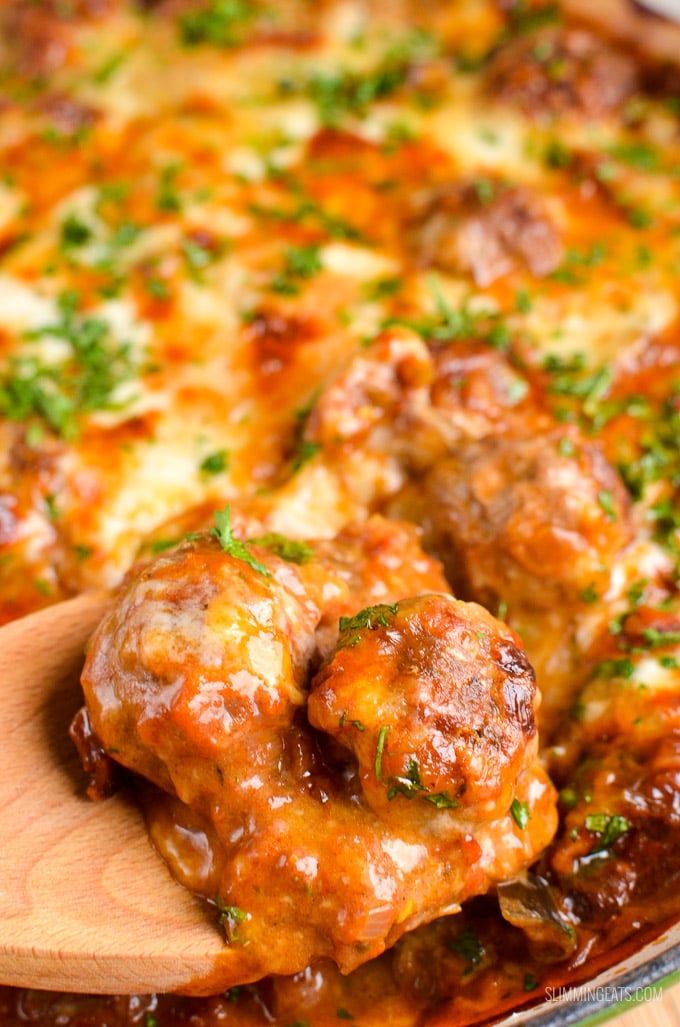 Slimming Eats Low Syn Moussaka Meatballs - gluten free, Slimming Eats and Weight Watchers friendly