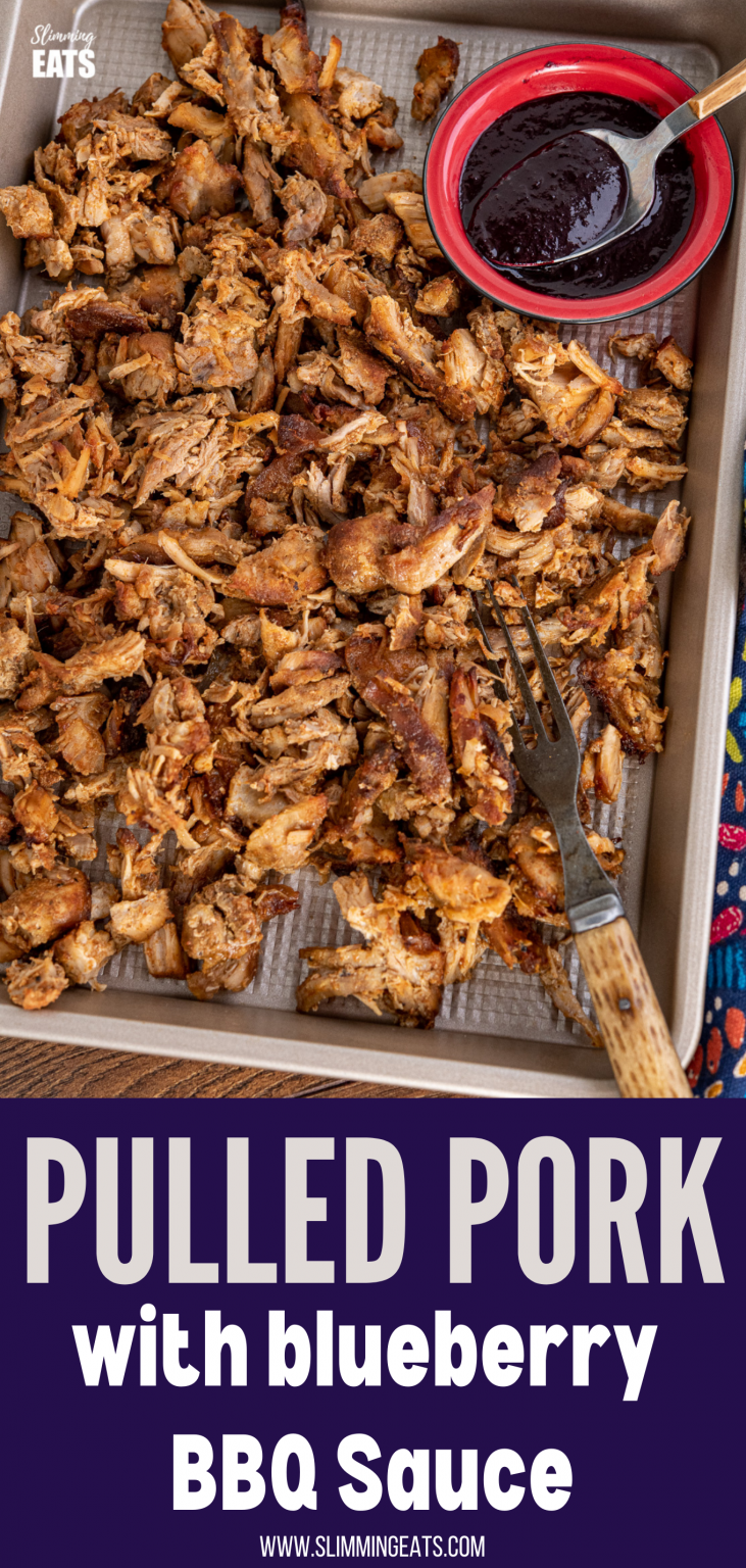 Slow Cooker Pulled Pork with Blueberry BBQ sauce Slimming Eats