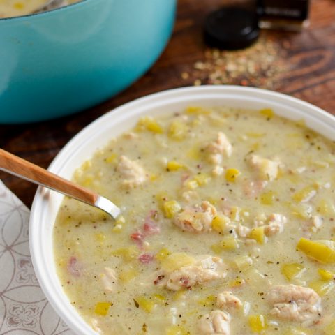 Dairy Free Creamy Chicken and Leek Soup