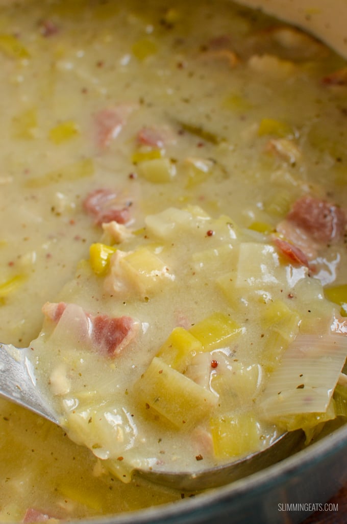 Delicious Creamy Chicken and Leek Soup - packed with heaps of flavour and is gluten and dairy free, as well as being paleo, whole30, Slimming Eats and Weight Watchers friendly Delicious Creamy Chicken and Leek Soup - packed with heaps of flavour and is gluten and dairy free, as well as being paleo, whole30, Slimming Eats and Weight Watchers friendly