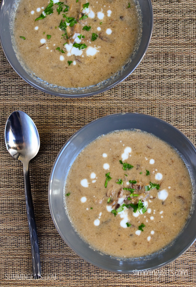 Slimming Eats Low Syn Creamy Mushroom Soup - gluten free, dairy free, paleo, Whole30, vegetarian, Slimming Eats and Weight Watchers friendly