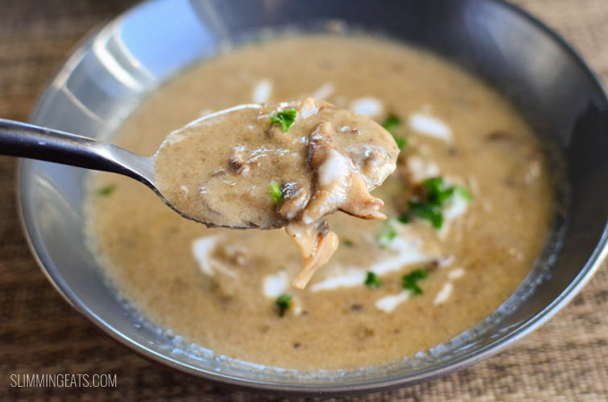 Slimming Eats Low Syn Creamy Mushroom Soup - gluten free, dairy free, paleo, Whole30, vegetarian, Slimming Eats and Weight Watchers friendly