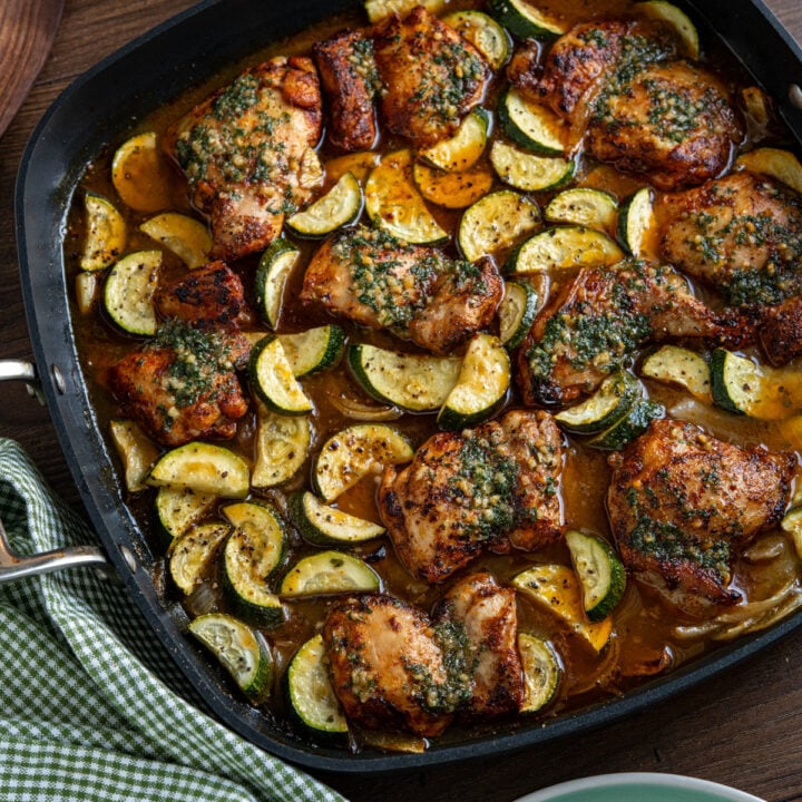 Garlic Lemon Chicken and Zucchini Bake