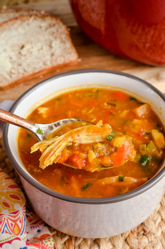 Spicy Chicken and Vegetable Soup Slimming Eats Recipes
