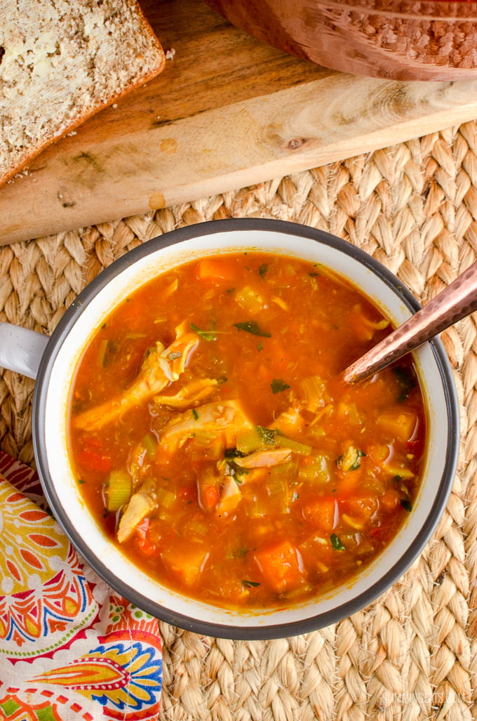 Slimming Eats Spicy Chicken and Vegetable Soup - gluten free, dairy free, instant pot, paleo, Slimming Eats and Weight Watchers friendly