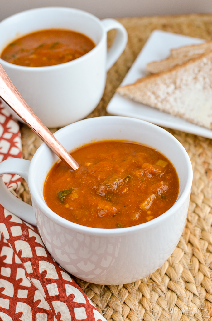 Slimming Eats Spicy Eggplant and Tomato Soup - gluten free, dairy free, vegan, Slimming World and Weight Watchers friendly