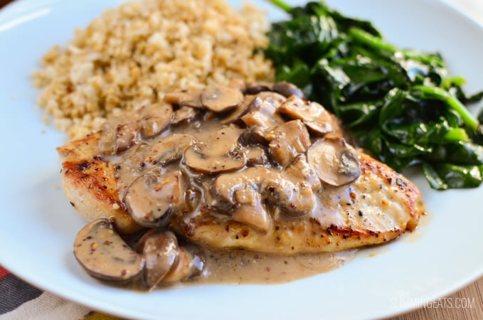 Slimming Eats Chicken with Creamy Mushroom Sauce - gluten free, dairy free, paleo, Whole30, Slimming Eats and Weight Watchers friendly Slimming Eats Chicken with Creamy Mushroom Sauce - gluten free, dairy free, paleo, Whole30, Slimming Eats and Weight Watchers friendly