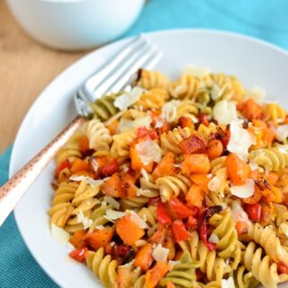 Roasted Butternut Squash and Red Pepper Pasta