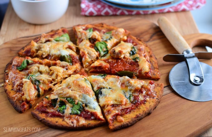 Slimming Eats Sweet Potato Pizza Crust - gluten free, dairy free, vegetarian, Paleo, Slimming Eats and Weight Watchers friendly