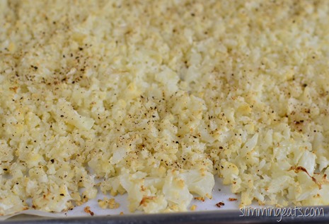 Slimming Eats Roasted Cauliflower Rice - Gluten Free, Dairy Free, Whole30, Paleo, Slimming Eats, Vegetarian and Weight Watchers friendly