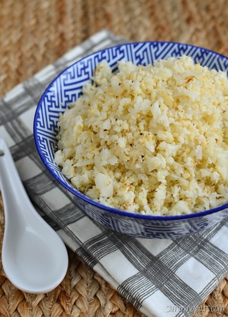 Slimming Eats Roasted Cauliflower Rice - Gluten Free, Dairy Free, Whole30, Paleo, Slimming Eats, Vegetarian and Weight Watchers friendly