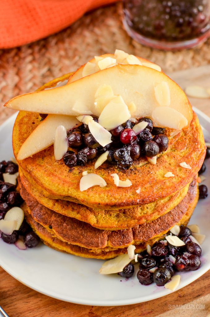 Fluffy Pumpkin Oatmeal Pancakes Slimming Eats