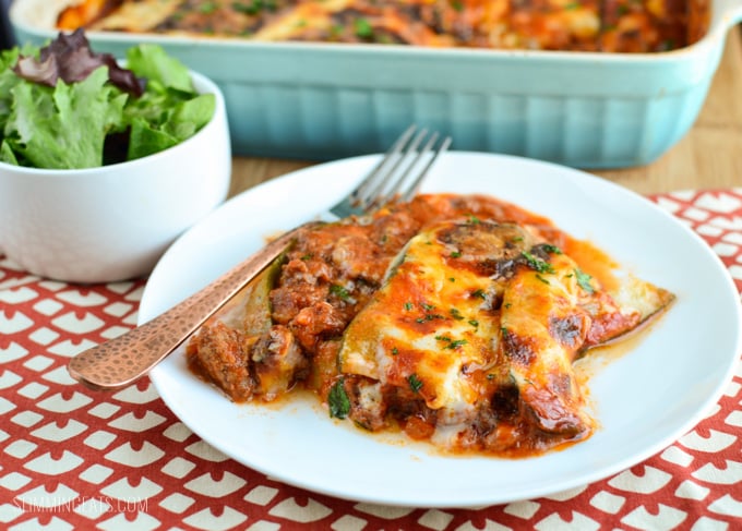 Slimming Eats Beef Zucchini Lasagne - gluten free, Paleo, Slimming Eats, SP, Vegetarian and Weight Watchers friendly