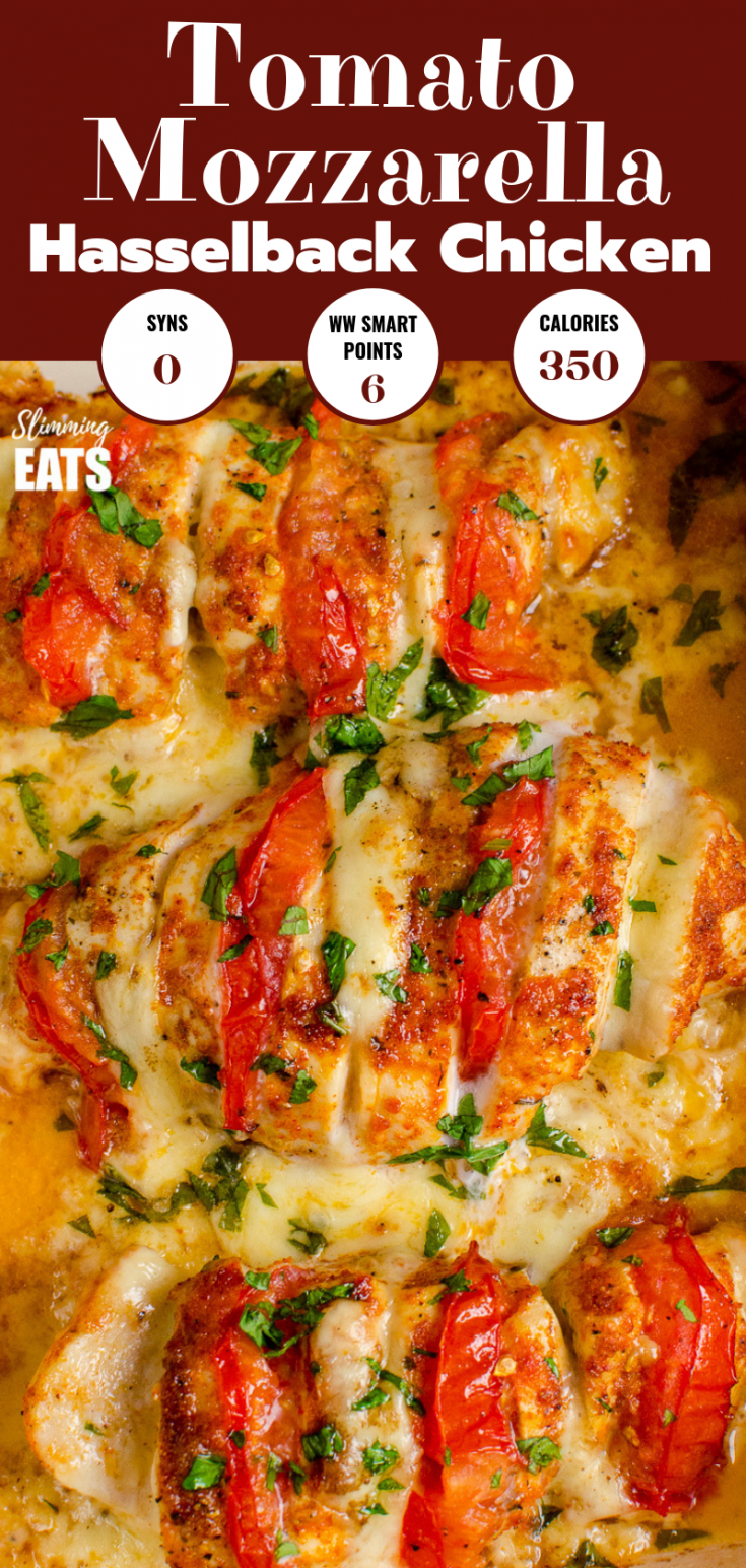 Tomato and Mozzarella Hasselback Chicken Slimming Eats
