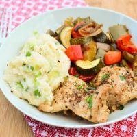 Black Pepper Chicken with Balsamic Roasted Vegetables