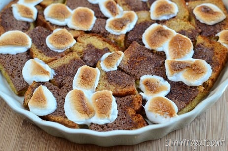 Slimming Eats S'mores Bread Pudding - Vegetarian, Slimming World and Weight Watchers friendly