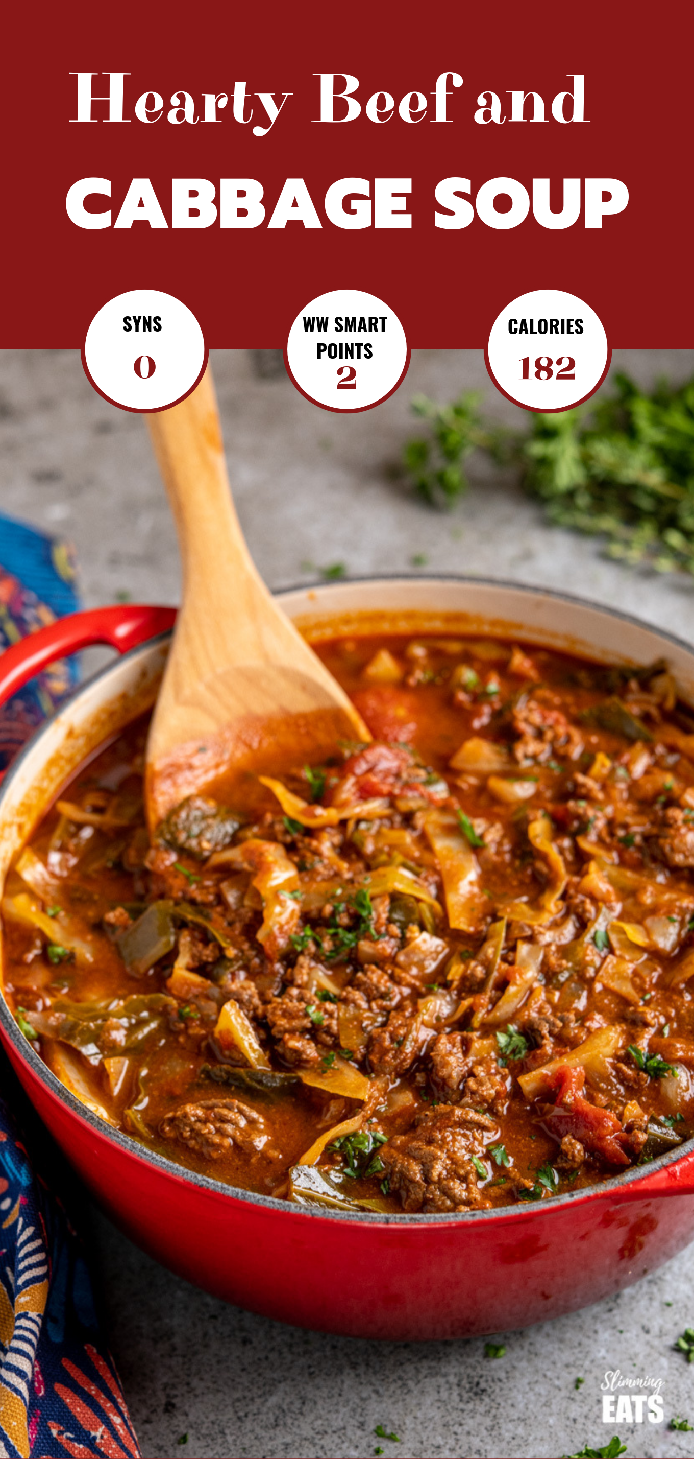 hearty beef and cabbage soup featured pin