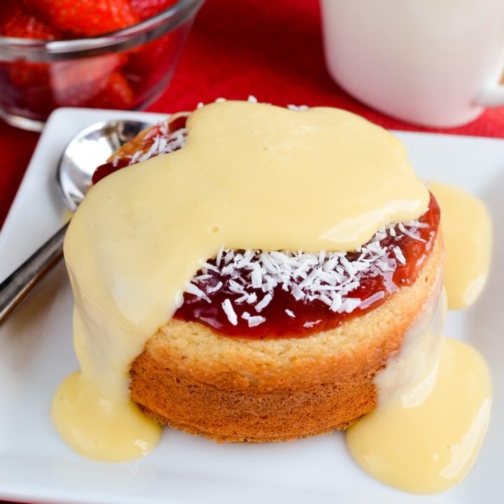 Jam and Coconut Sponge Cake