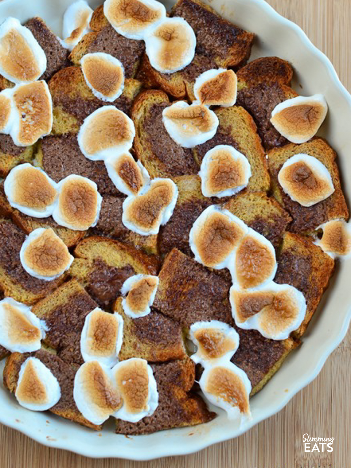S’mores Bread Pudding in baking dish