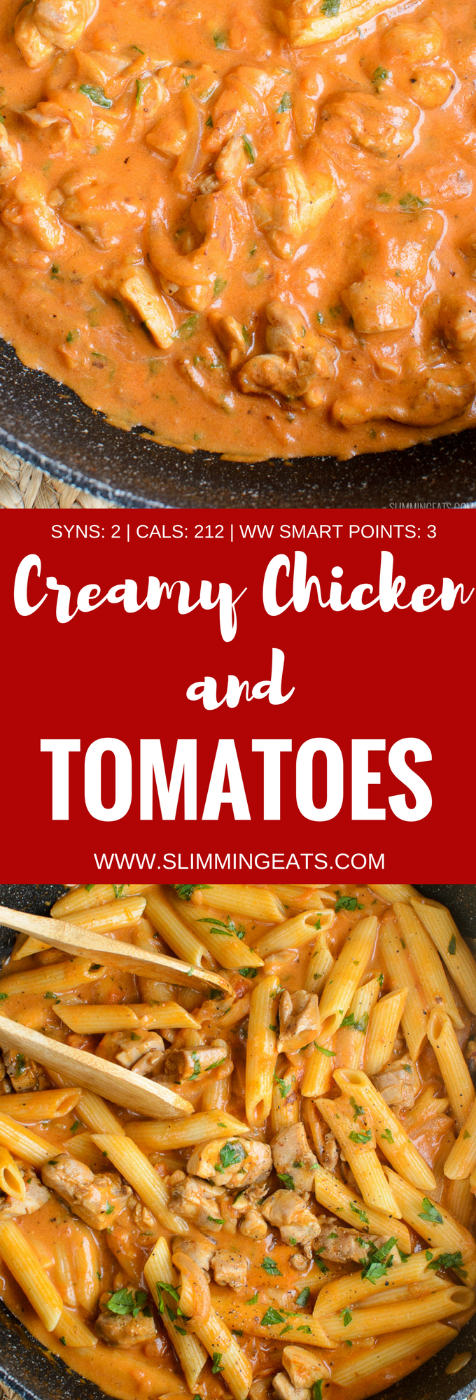 Low Syn Creamy Chicken and Tomatoes - gluten free, Slimming World and Weight Watchers friendly