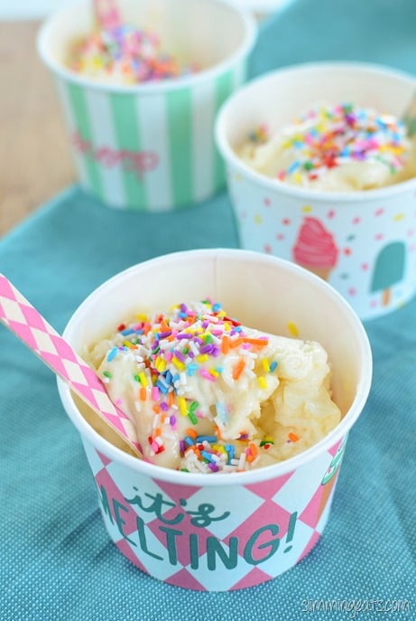 Slimming Eats Cake Batter Frozen Yoghurt - vegetarian,  Slimming Eats and Weight Watchers friendly