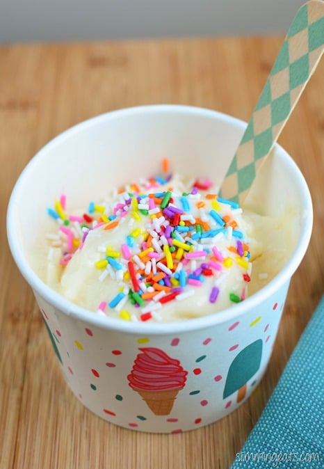 Slimming Eats Cake Batter Frozen Yoghurt - vegetarian,  Slimming Eats and Weight Watchers friendly