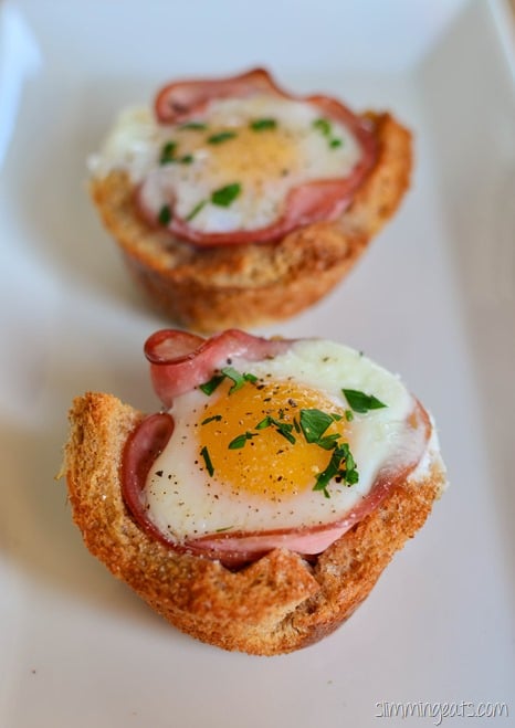 Slimming Eats Egg and Ham in a Toast Basket - dairy free, Slimming World (SP) and Weight Watchers friendly