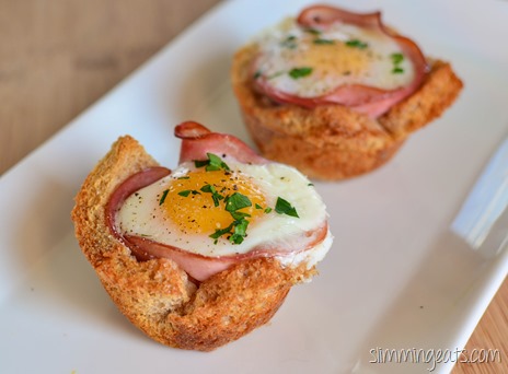 Slimming Eats Egg and Ham in a Toast Basket - dairy free, Slimming World (SP) and Weight Watchers friendly