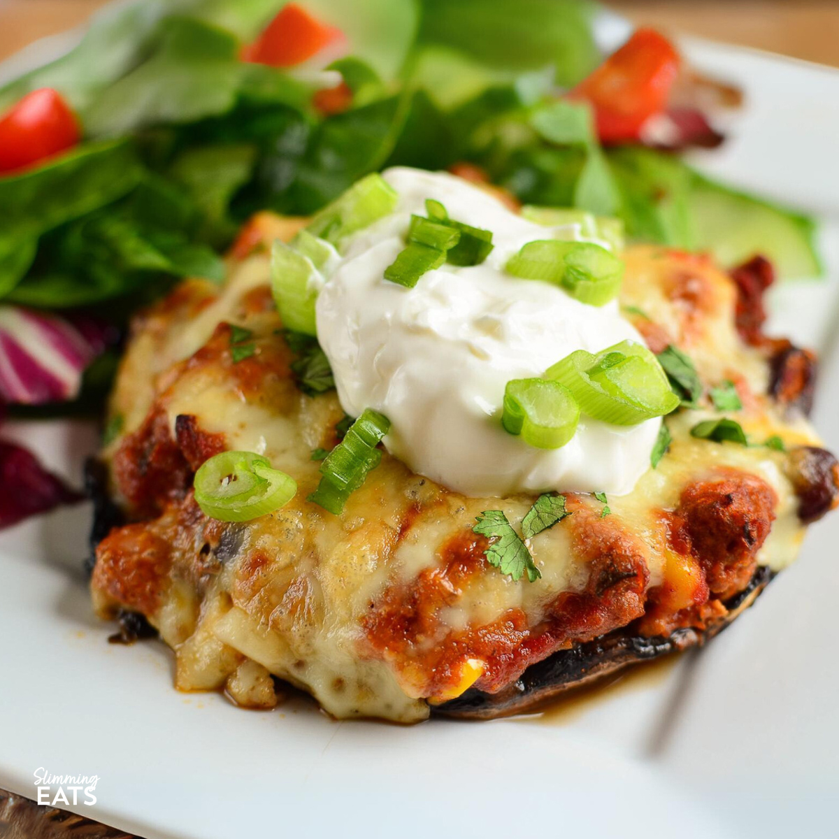 Turkey Chilli Stuffed Portobello Mushroom Slimming Eats