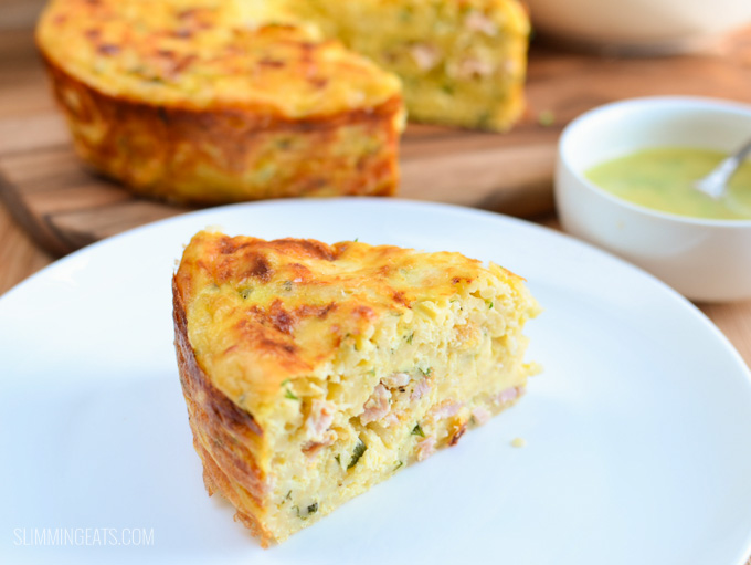 Slimming Eats Baked Carbonara Frittata - gluten free, Slimming Eats and Weight Watchers friendly