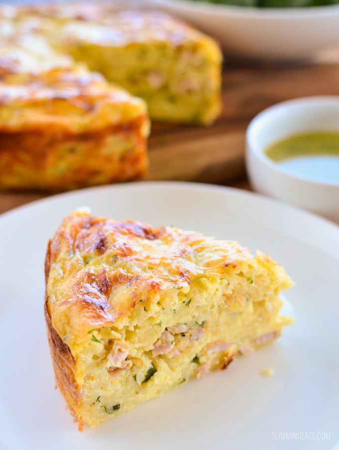 Slimming Eats Baked Carbonara Frittata - gluten free, Slimming Eats and Weight Watchers friendly