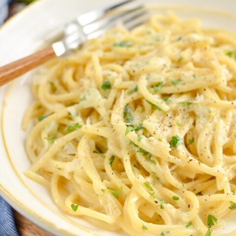 Creamy Garlic Pasta (original version) | Slimming Eats