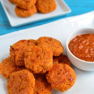 Cheesy Couscous Bites with Tomato Dip
