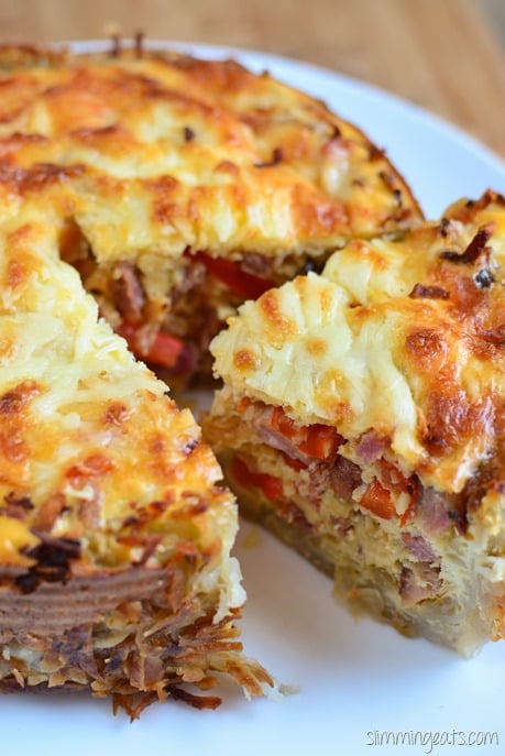 Slimming Eats Red Pepper and Bacon Quiche - gluten free, Slimming Eats and Weight Watchers friendly