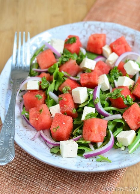 Slimming Eats Watermelon and Feta Salad - gluten free, vegetarian, Slimming World (SP) and Weight Watchers friendly