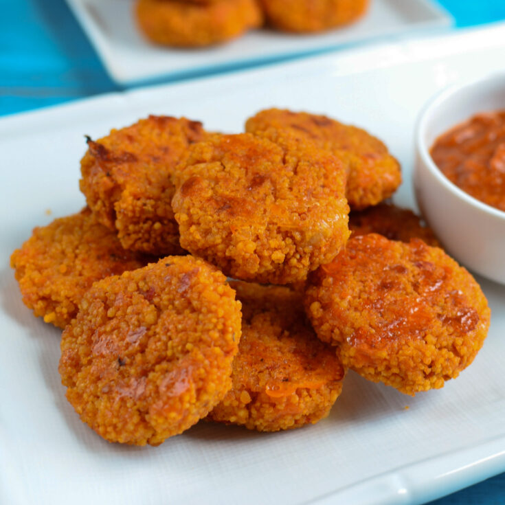 Cheesy Couscous Bites with Tomato Dip