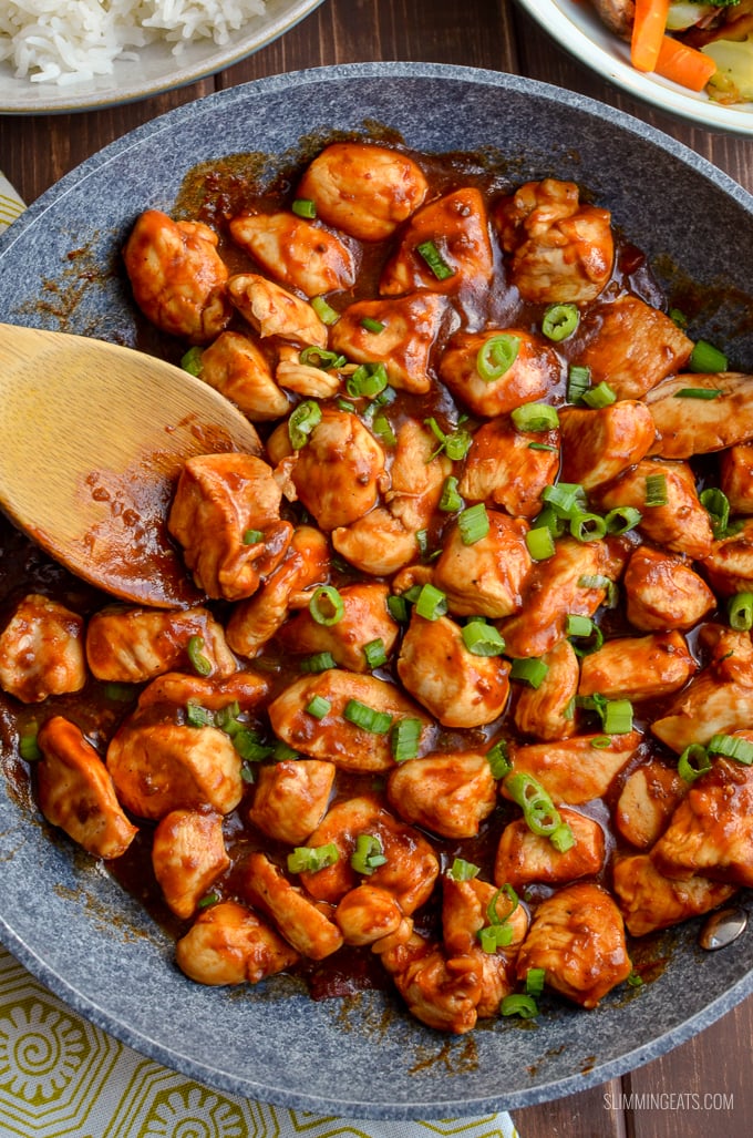 Heavenly Tender Hoisin Chicken - a quick simple dish that is ready in less than 20 minutes and can be cooked in an Actifry or on the Stove Top. Gluten Free, Dairy Free, Slimming Eats and Weight Watchers friendly