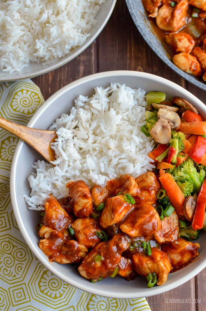 Heavenly Tender Hoisin Chicken - a quick simple dish that is ready in less than 20 minutes and can be cooked in an Actifry or on the Stove Top. Gluten Free, Dairy Free, Slimming Eats and Weight Watchers friendly