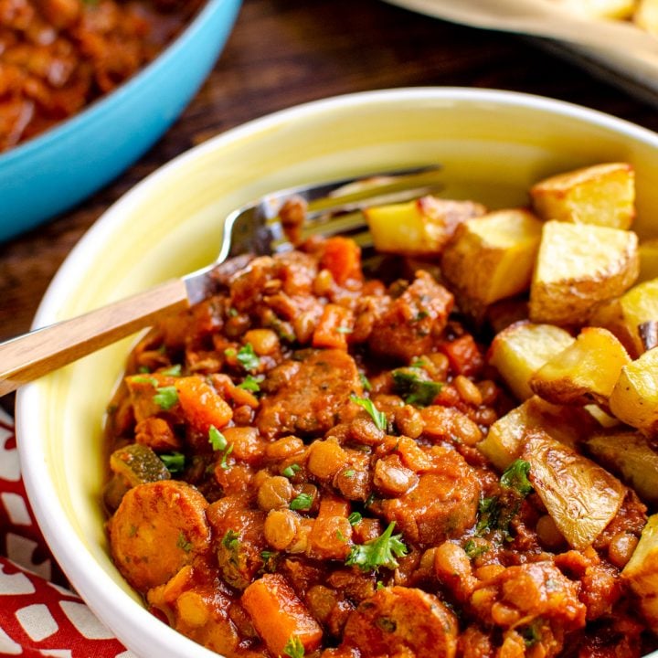 One Pot Sausage and Lentil Casserole