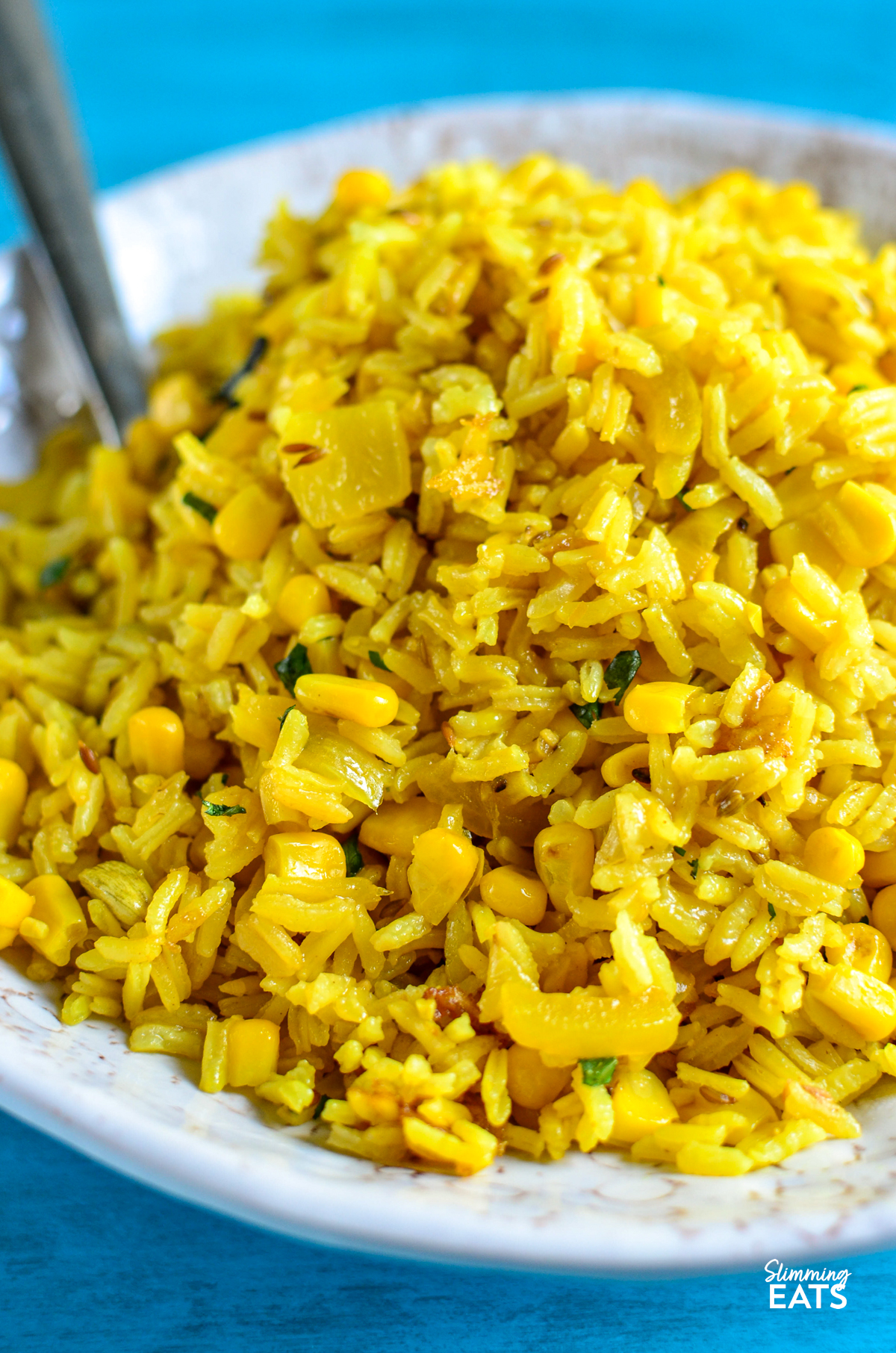sweetcorn pilau rice in a bowl