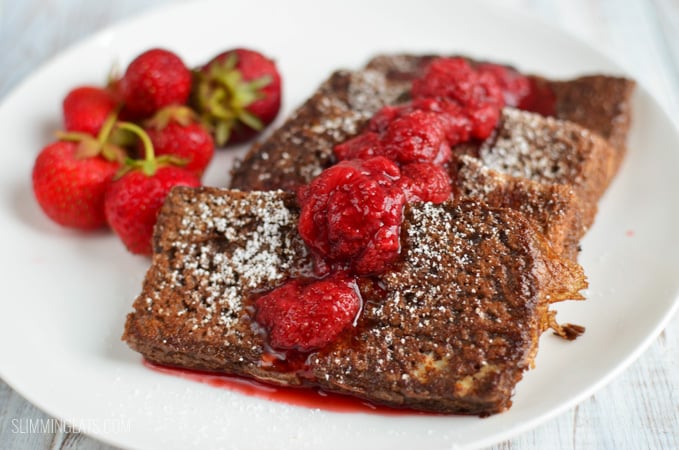 Slimming Eats Chocolate French Toast with Strawberry Sauce - dairy free, vegetarian, Slimming Eats and Weight Watchers friendly Slimming Eats Chocolate French Toast with Strawberry Sauce - dairy free, vegetarian, Slimming Eats and Weight Watchers friendly