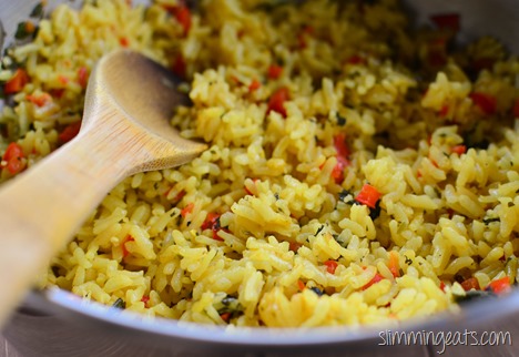 Slimming Eats Red Pepper and Coriander Rice - gluten free, dairy free, vegetarian,  Slimming Eats and Weight Watchers friendly