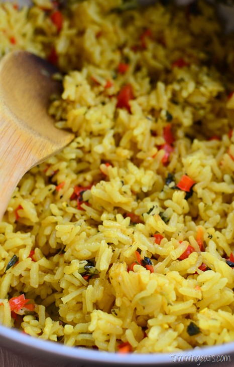 Slimming Eats Red Pepper and Coriander Rice - gluten free, dairy free, vegetarian, Slimming World and Weight Watchers friendly